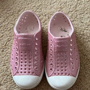 Glitter Pink Native shoes sz 8